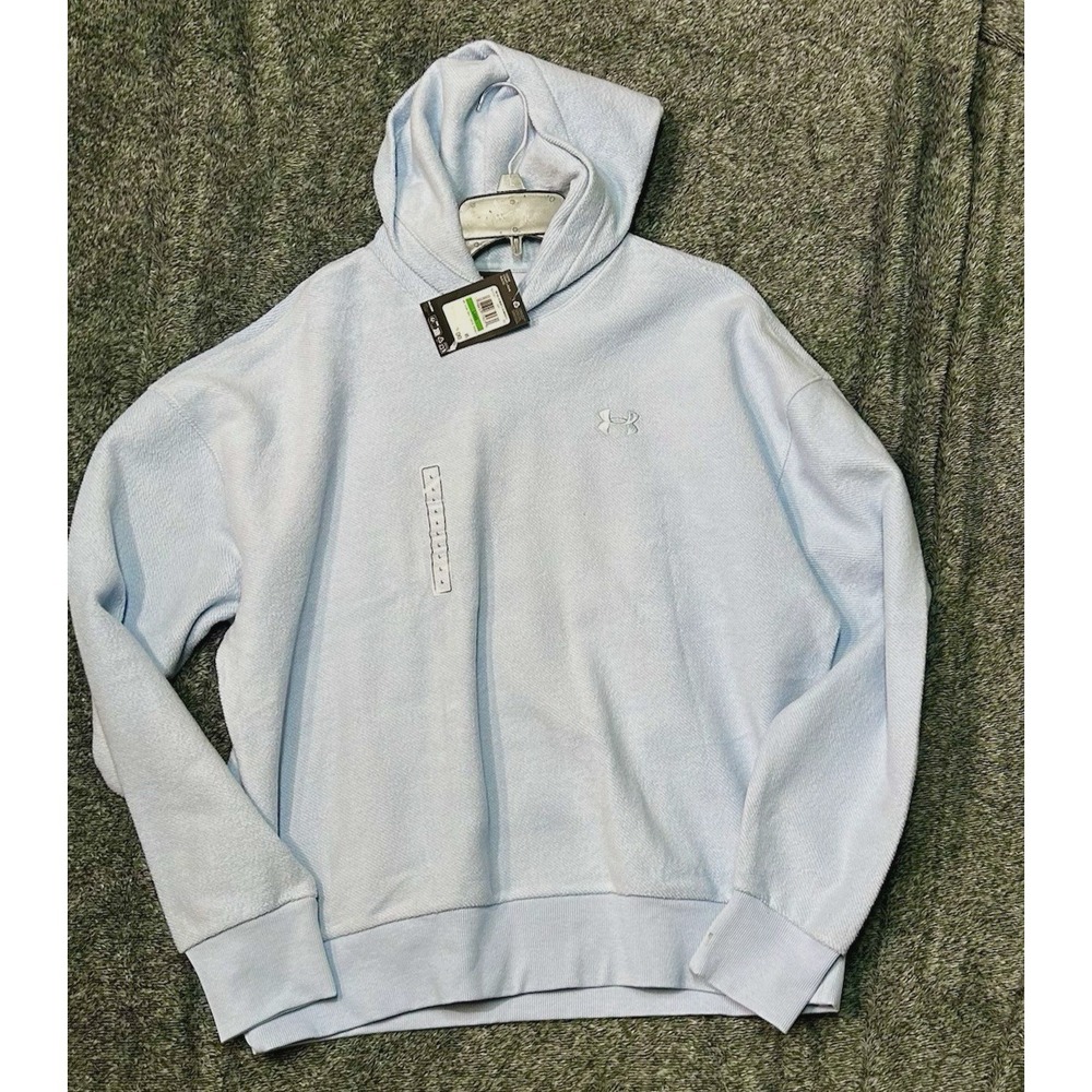Under Armour Men's Icon Rev Terry Large Blue Cotton Hoodie (HU)(R1)